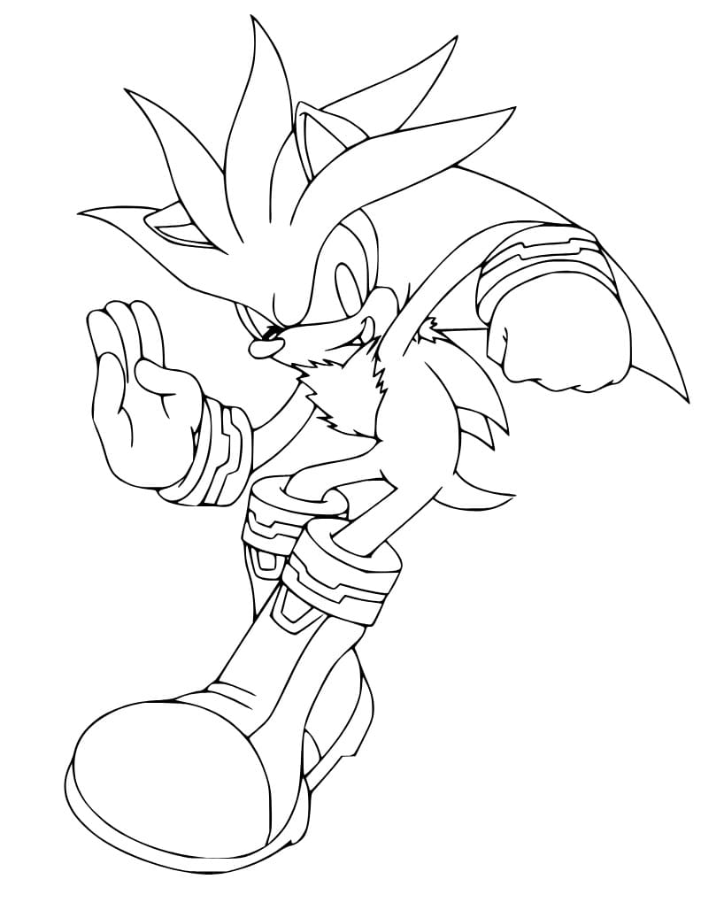 Coloriage Dessin de Silver Sonic Gratuit
