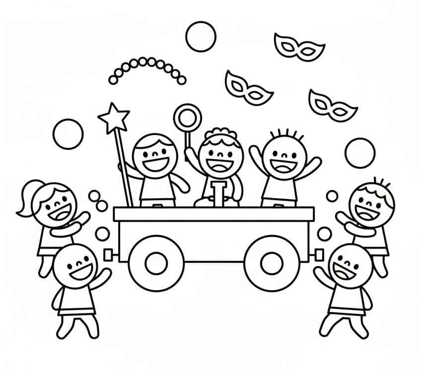 Coloriage Dessin Gratuit de Mardi Gras