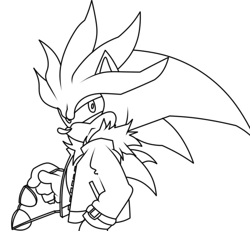 Coloriage Dessin Gratuit de Silver Sonic