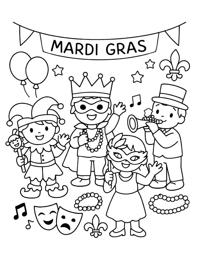 Coloriage Mardi Gras