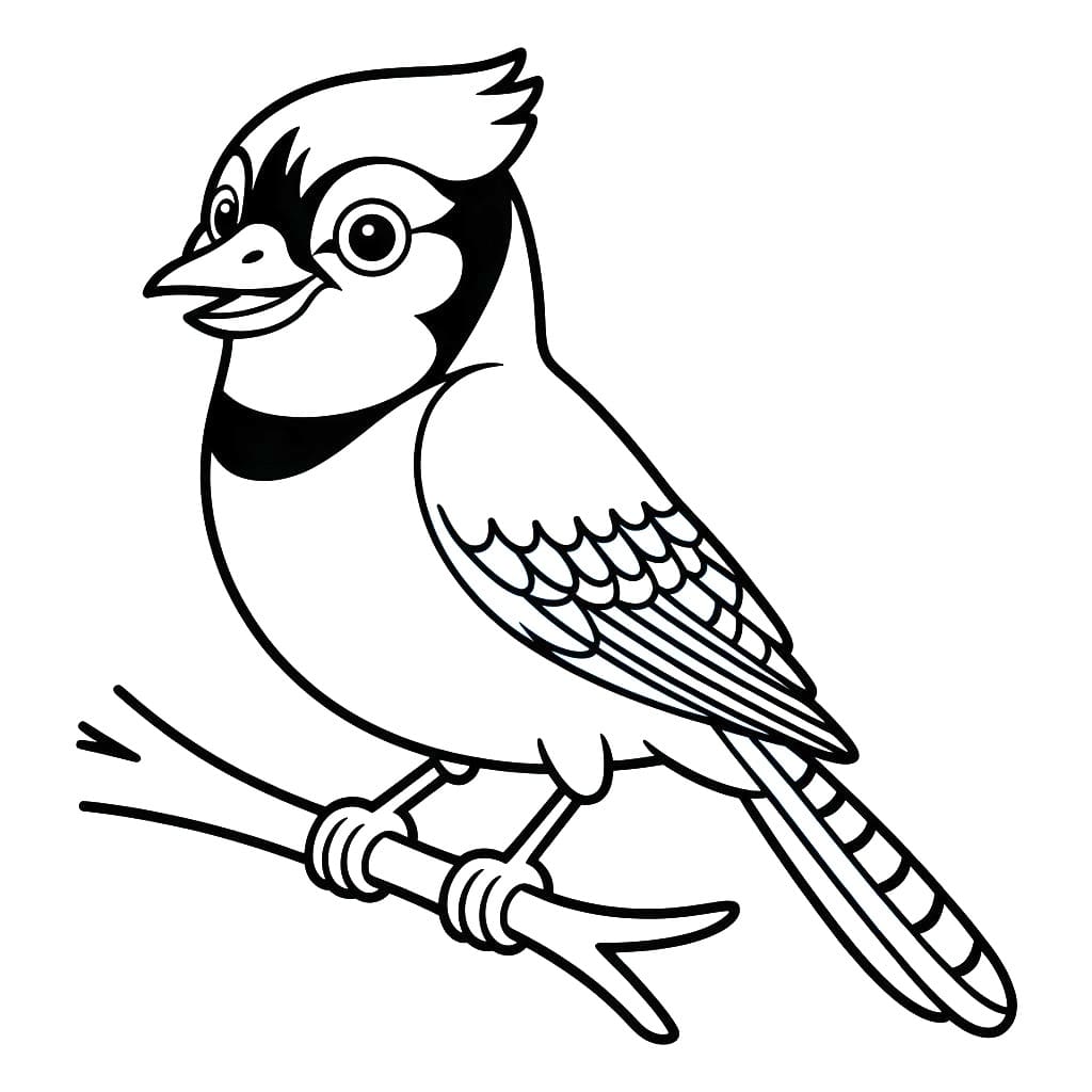 Coloriage Geai bleu de dessin animé