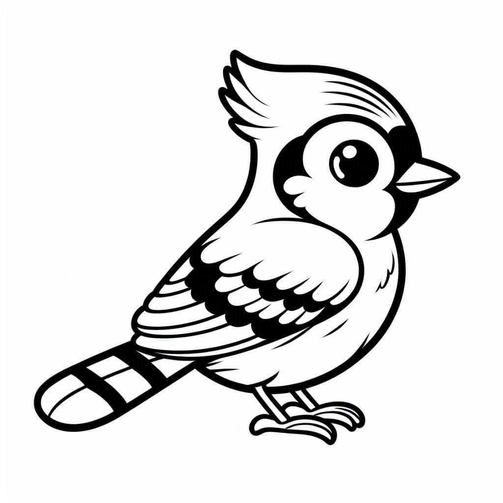 Coloriage Geai Bleu Mignon