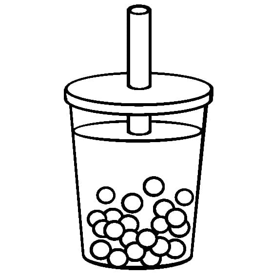 Coloriage Gratuit Bubble Tea Pour les Enfants