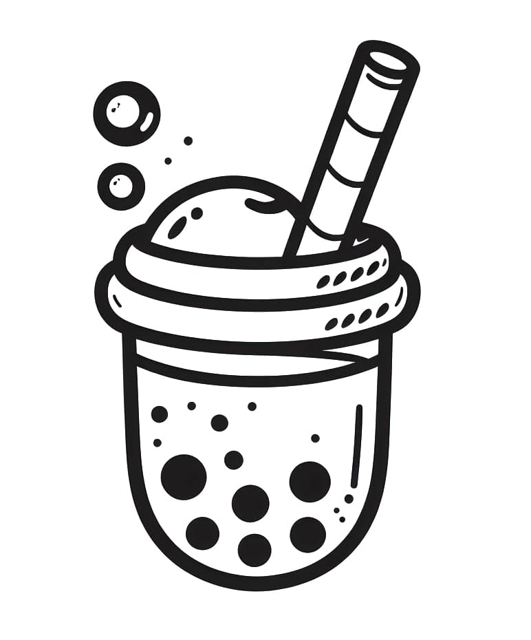 Coloriage Gratuit Bubble Tea