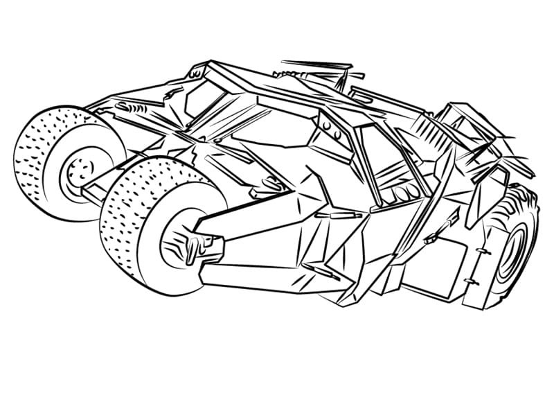 Coloriage Imprimable Batmobile Pour les Enfants