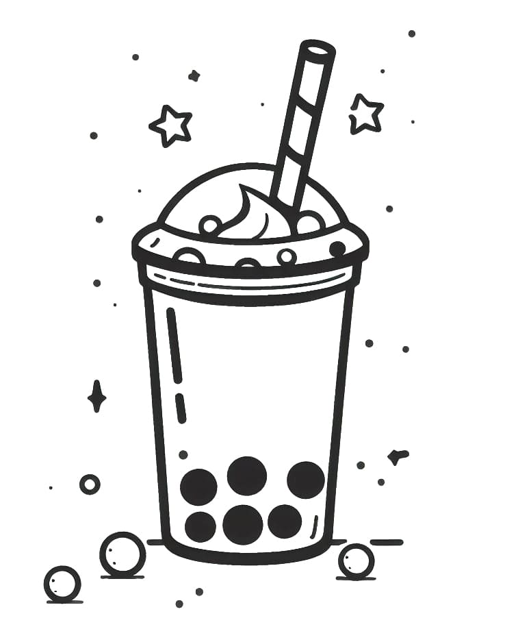 Coloriage Imprimable Bubble Tea