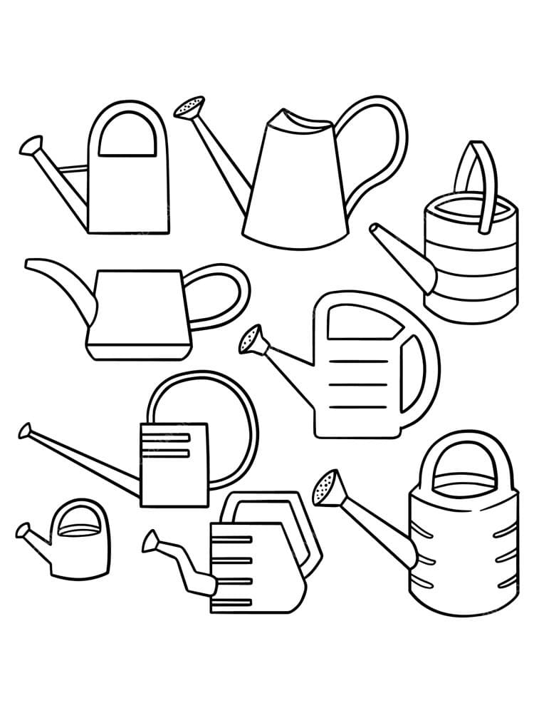 Coloriage Imprimable Gratuit Arrosoir Pour les Enfants