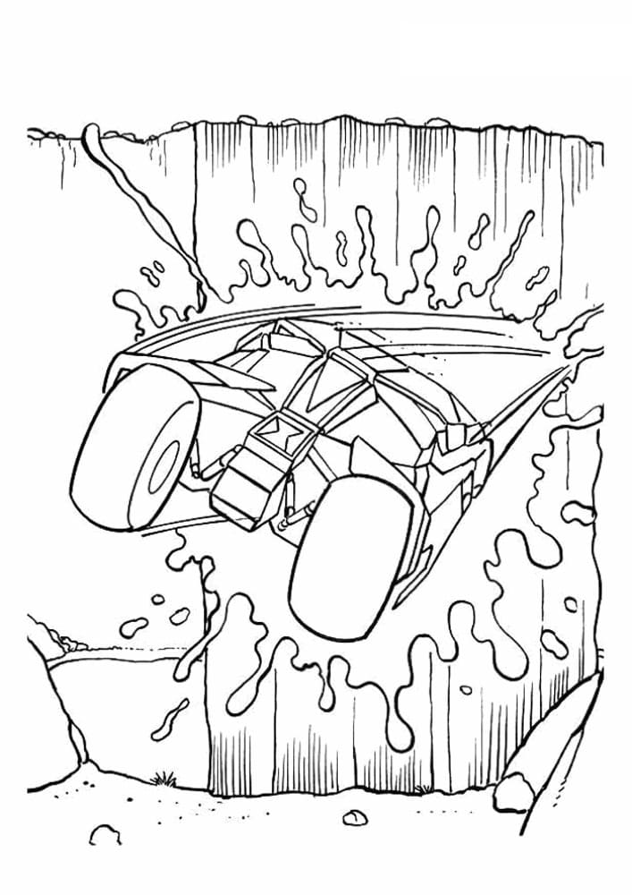 Coloriage Imprimable Gratuit Batmobile Pour les Enfants