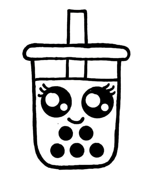 Coloriage Imprimable Gratuit Bubble Tea