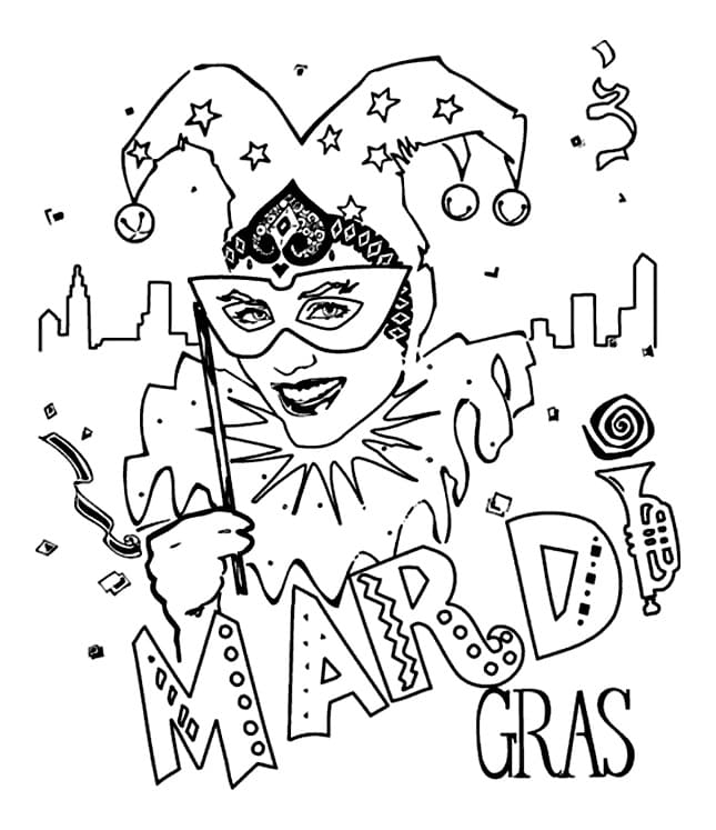 Coloriage Imprimable Gratuit Mardi Gras