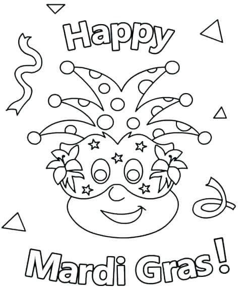 Coloriage Imprimable Mardi Gras Pour les Enfants