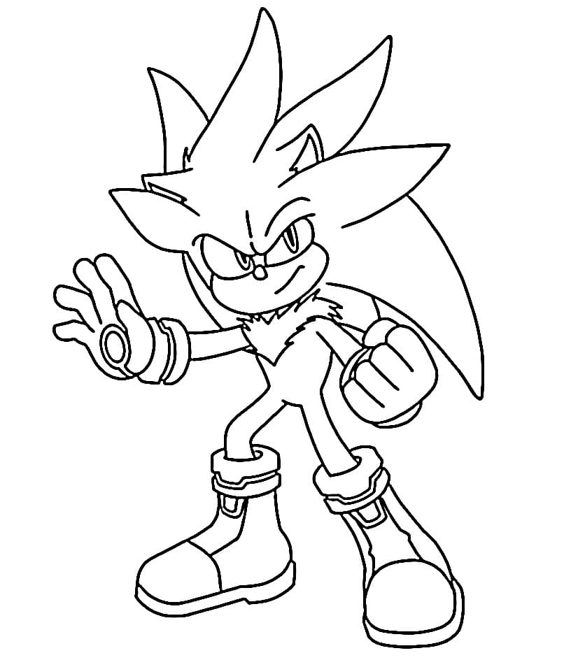 Coloriage Imprimable Silver Sonic