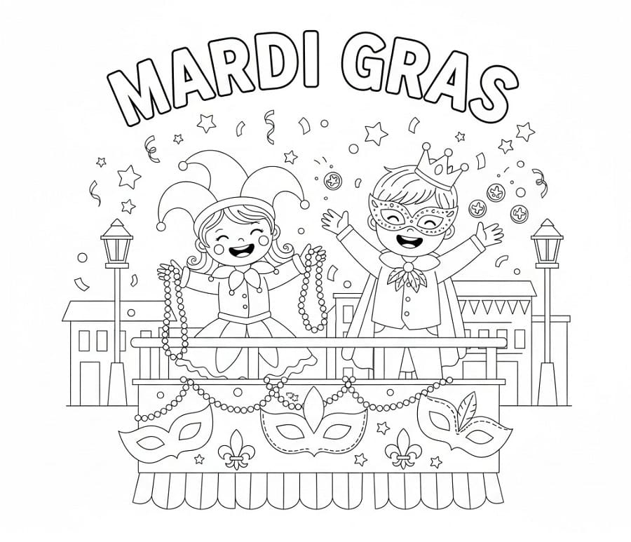 Coloriage Mardi Gras Fantastique