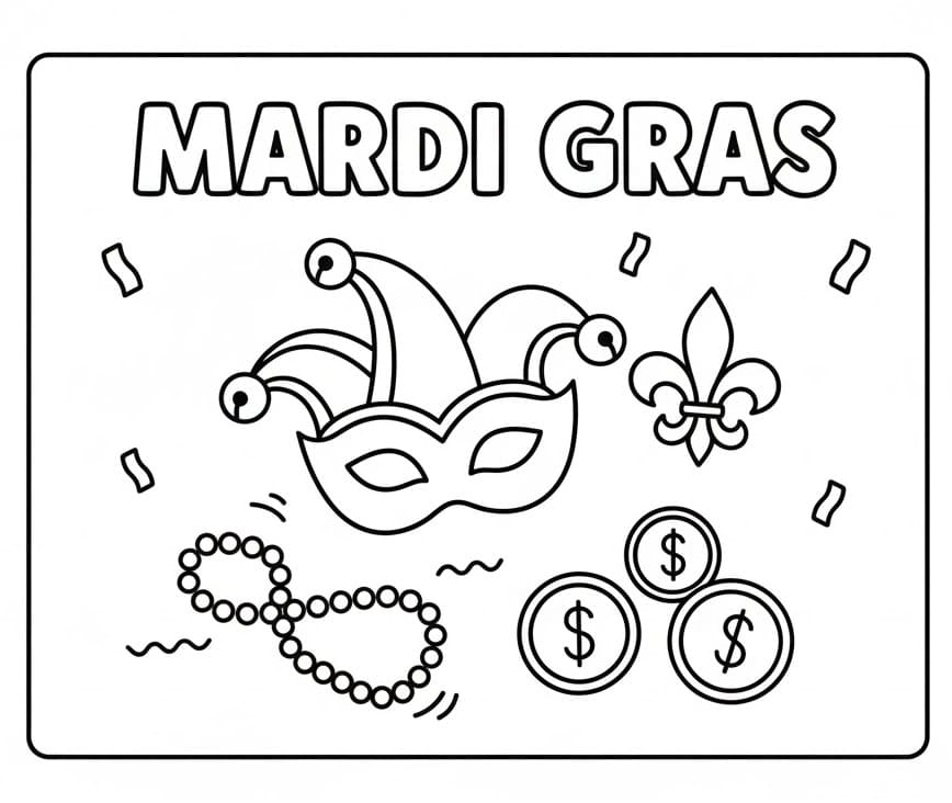 Coloriage Mardi Gras Gratuit