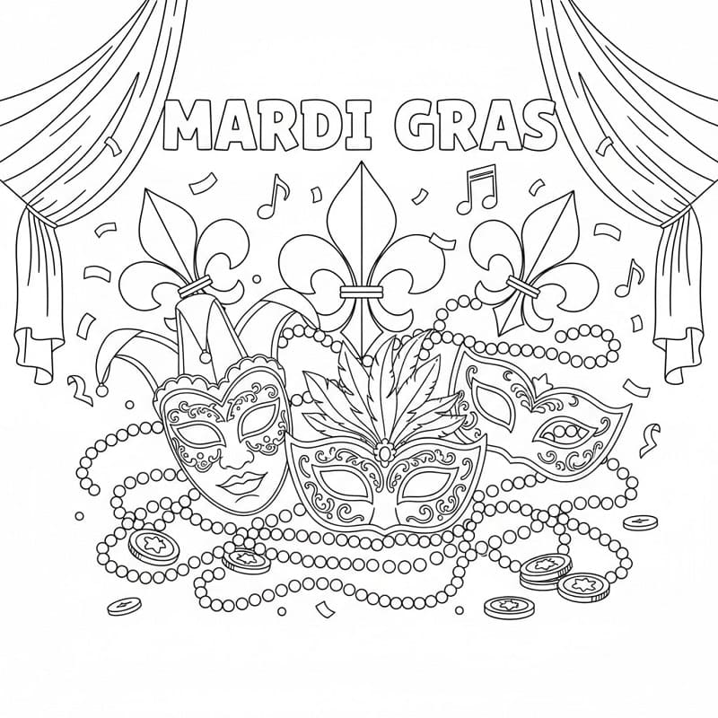 Coloriage Mardi Gras Imprimable Gratuit
