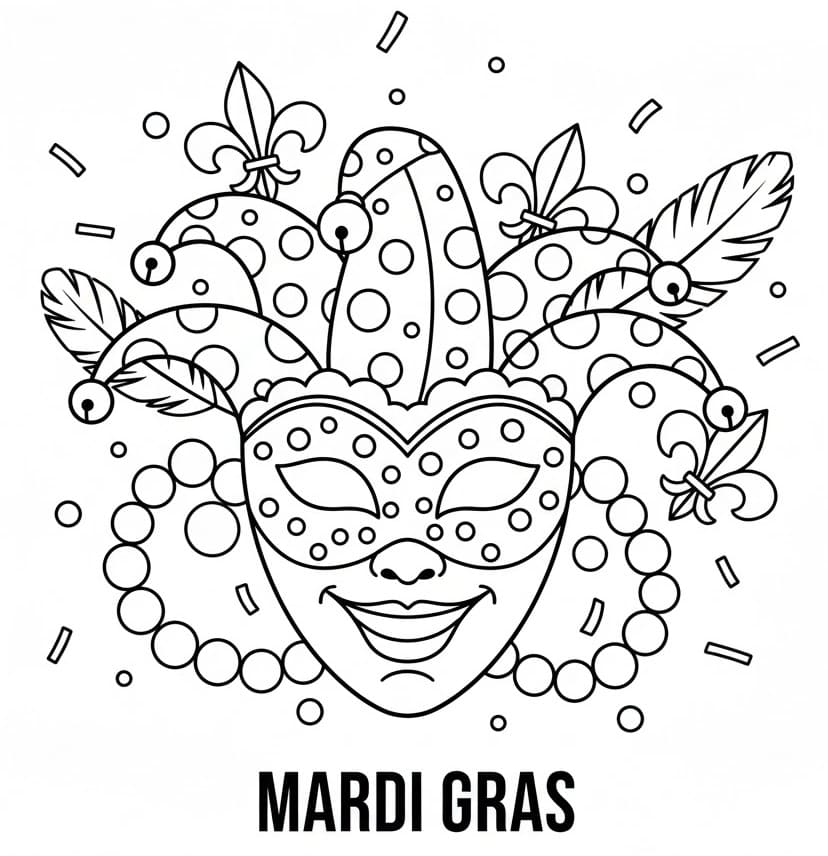 Coloriage Mardi Gras Imprimable