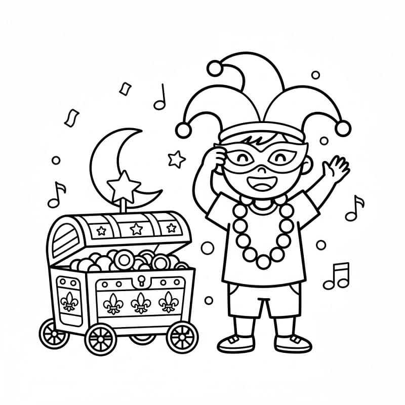 Coloriage Mardi Gras Incroyable