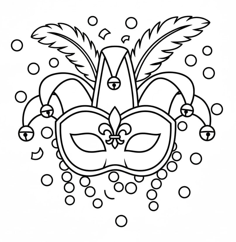 Coloriage Masque de Mardi Gras