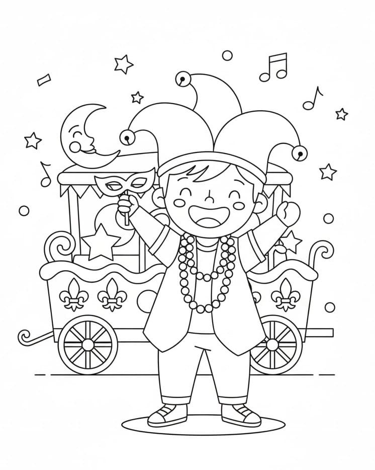 Coloriage Merveilleux Mardi Gras