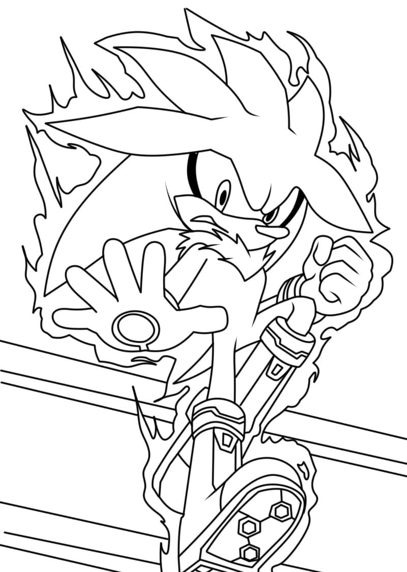 Coloriage Silver de Sonic