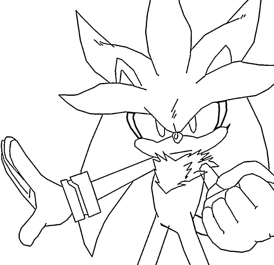 Coloriage Silver Sonic Gratuit