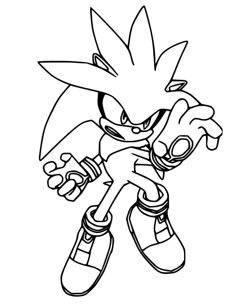 Coloriage Silver Sonic Imprimable