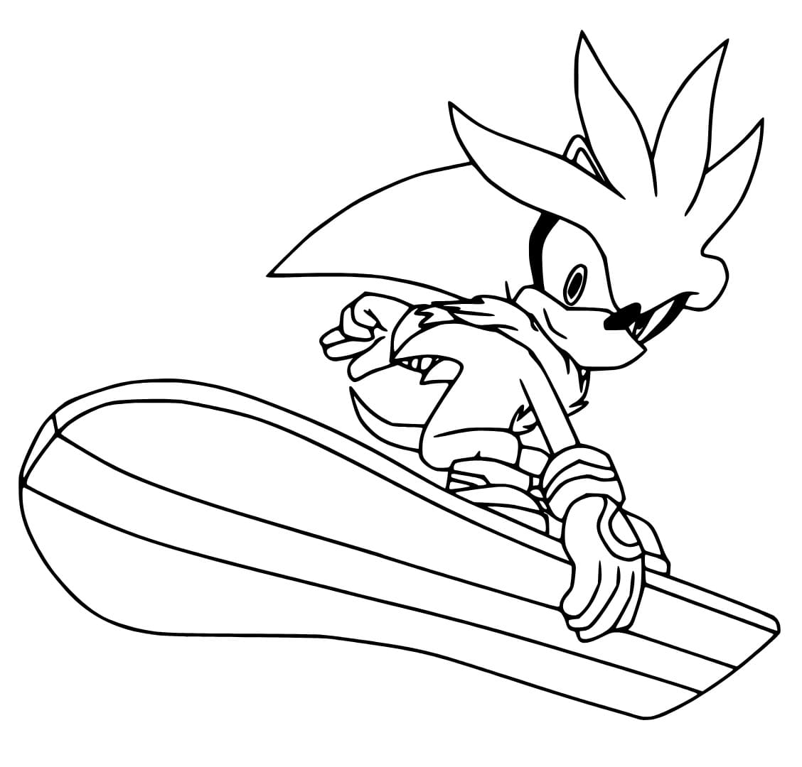 Coloriage Silver the Hedgehog dans Sonic