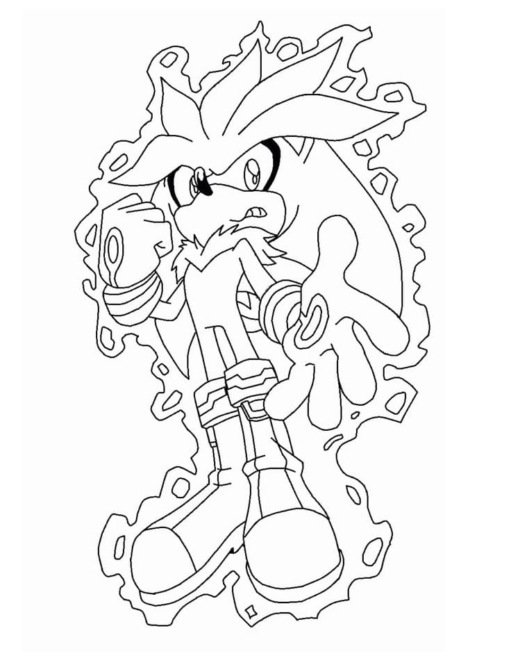 Coloriage Silver the Hedgehog de Sonic