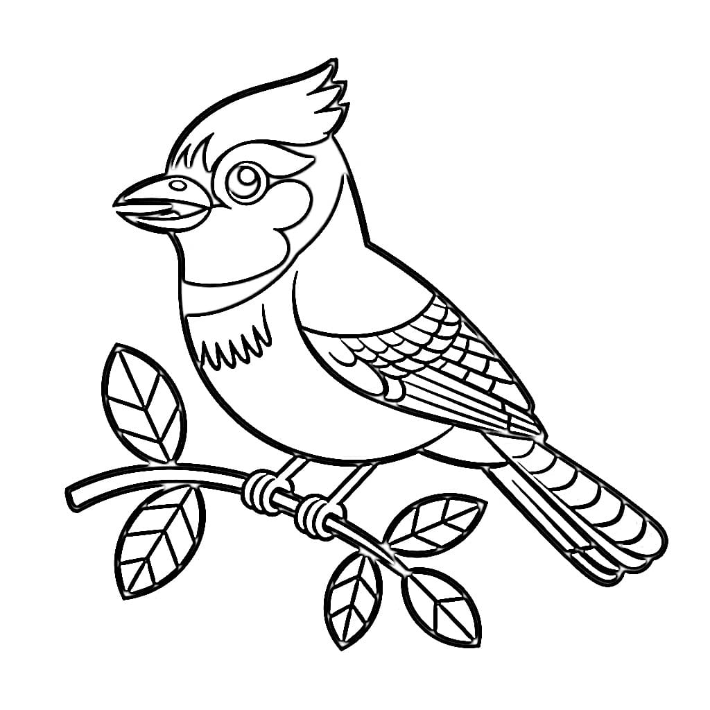 Coloriage Un petit geai bleu