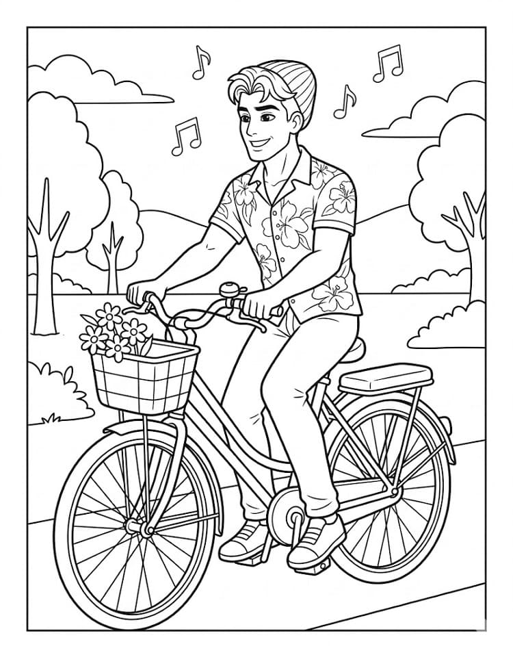 Coloriage Abby Saja à vélo