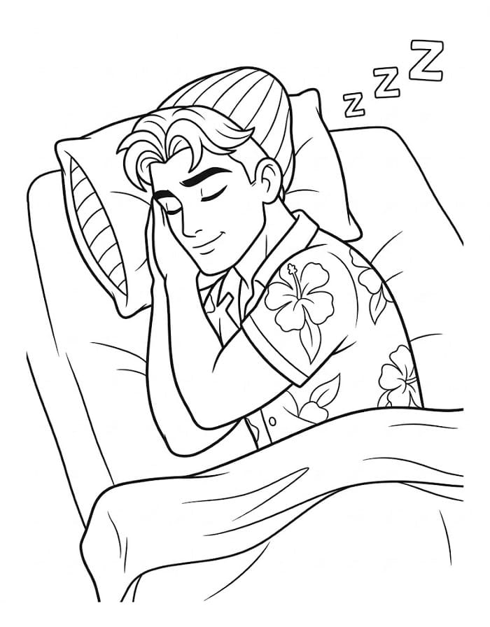 Coloriage Abby Saja endormi