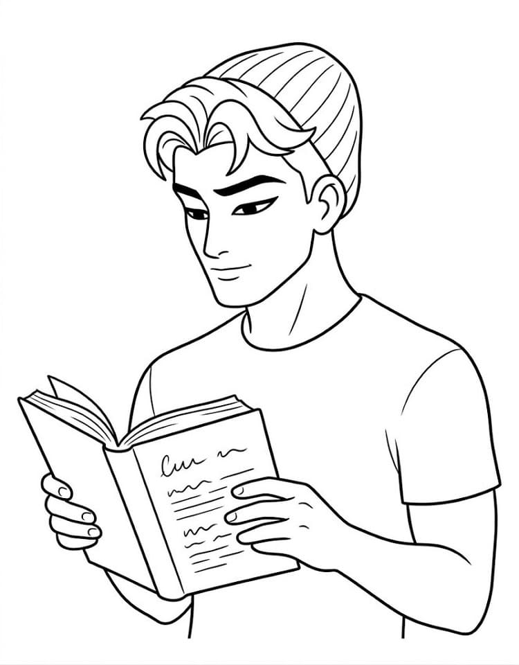 Coloriage Abby Saja lit un livre