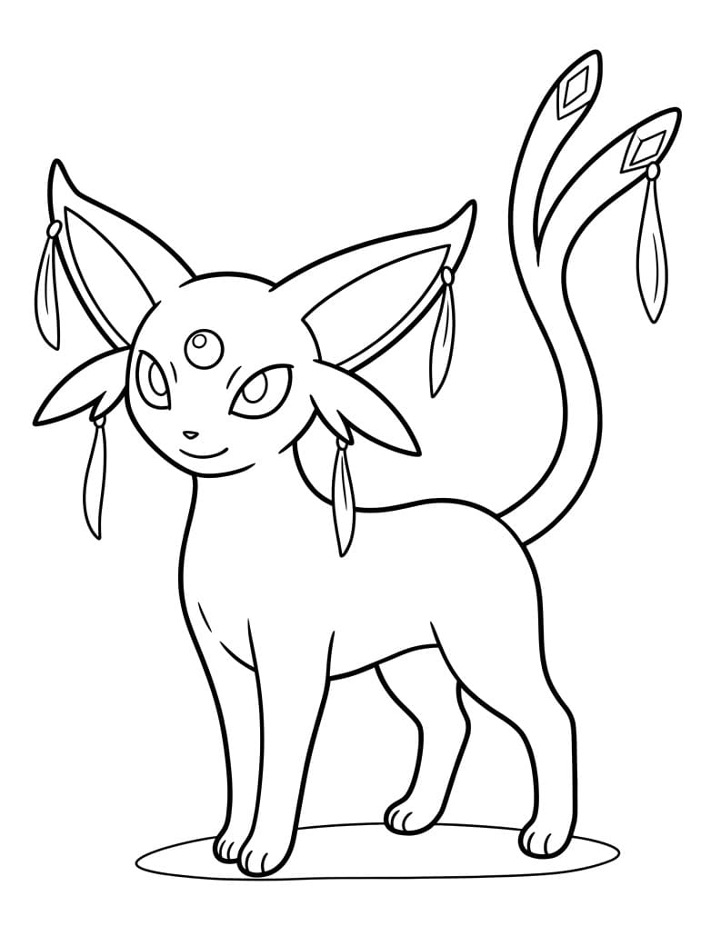 Coloriage Adorable Espeon