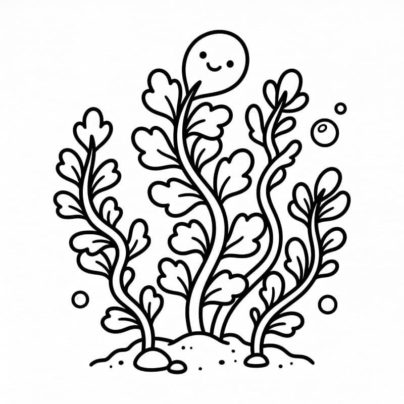 Coloriage Algues mignonnes
