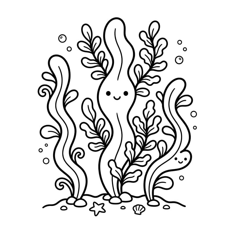 Coloriage Algues très mignonnes