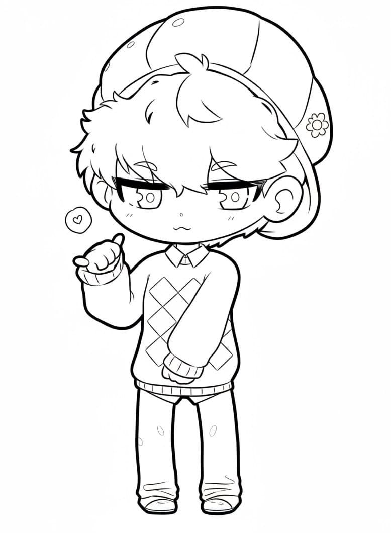 Coloriage Baby Saja Chibi