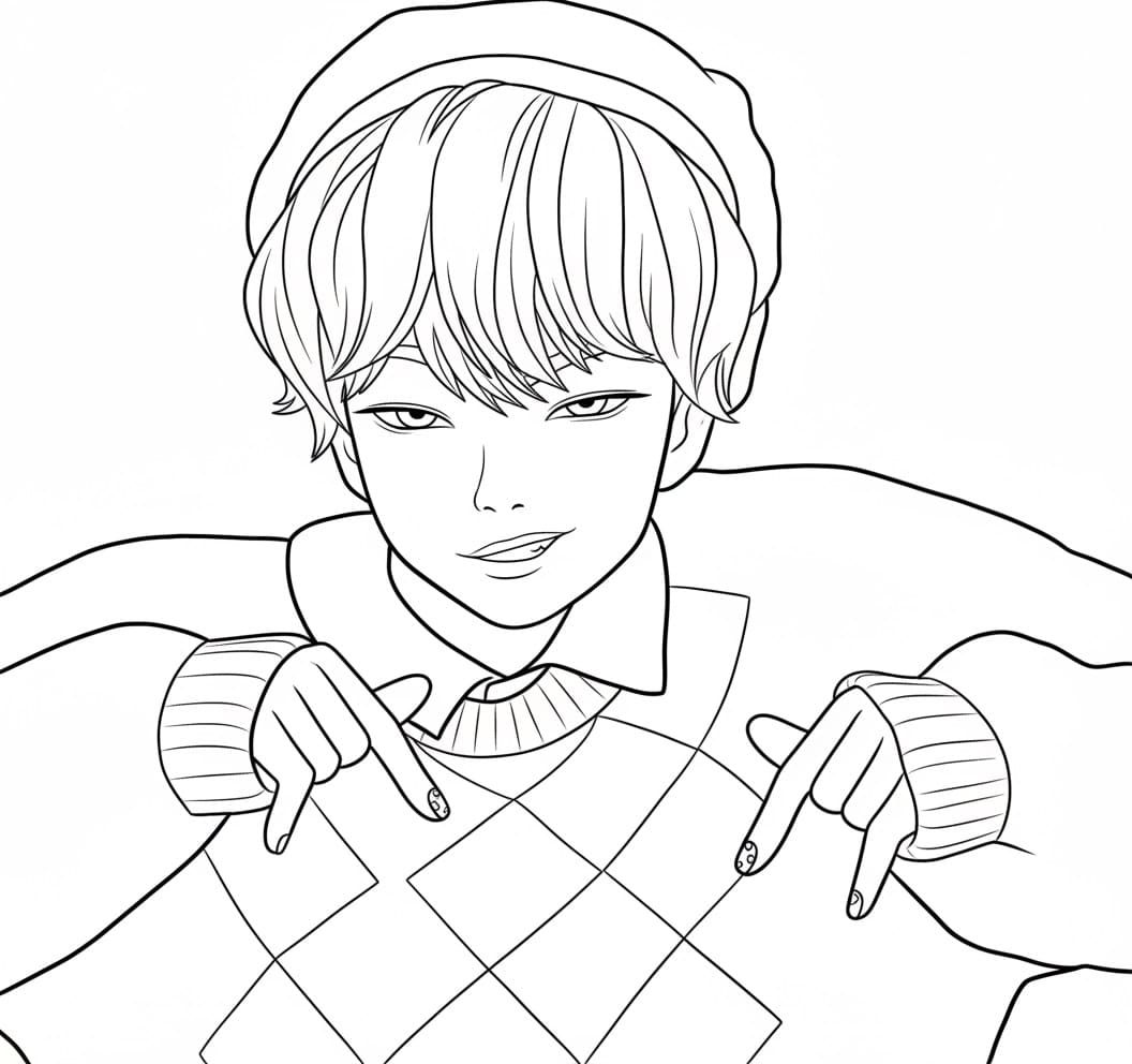 Coloriage Baby Saja joyeux