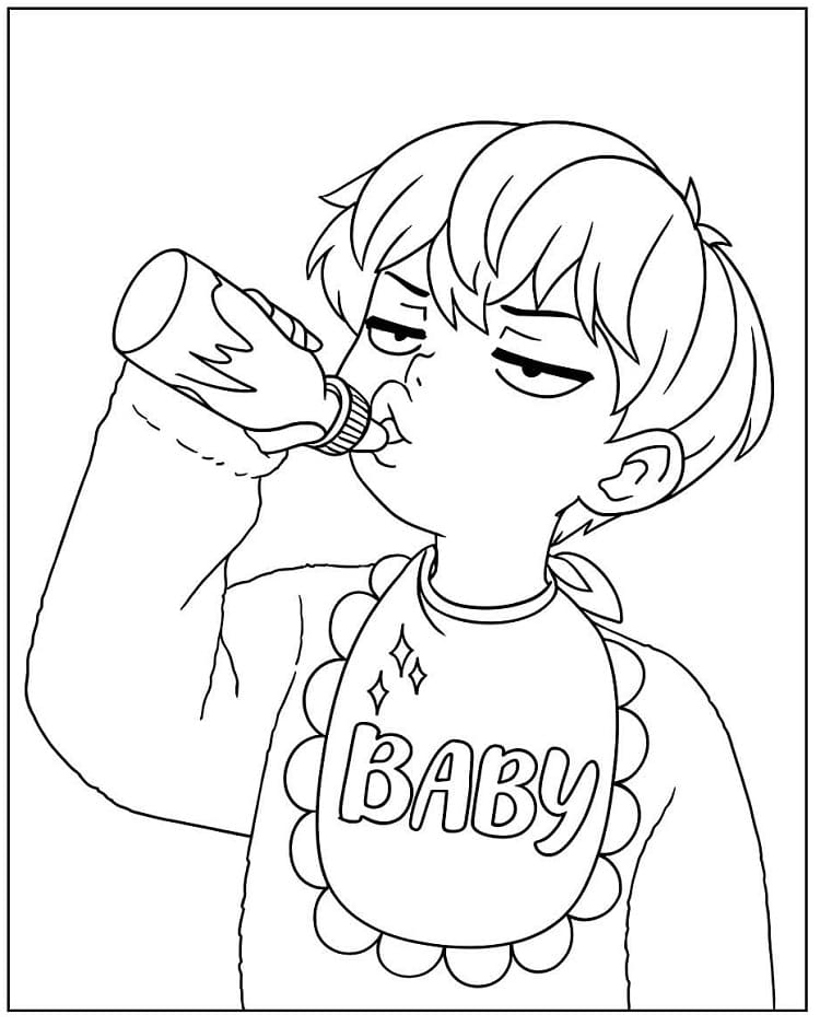 Coloriage Baby Saja le drôle