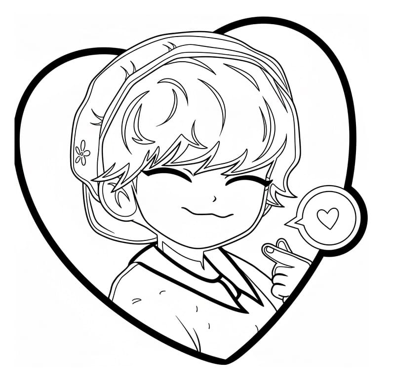 Coloriage Baby Saja souriant