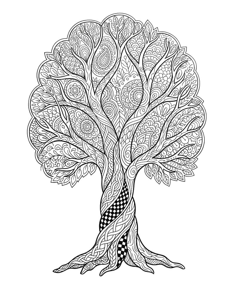 Coloriage Difficile Arbre