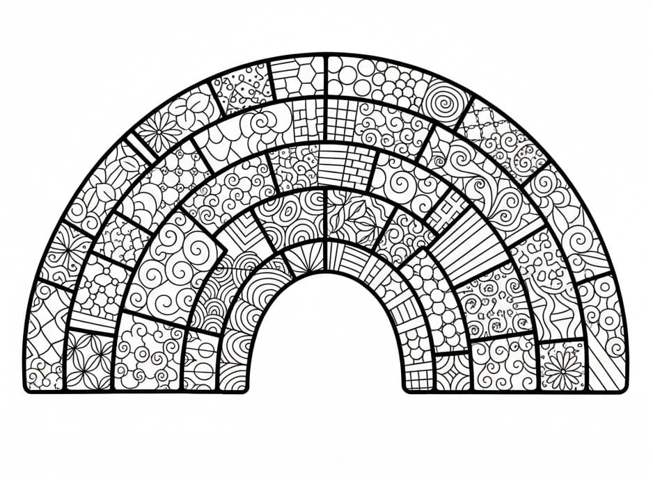 Coloriage Difficile Arc-en-ciel