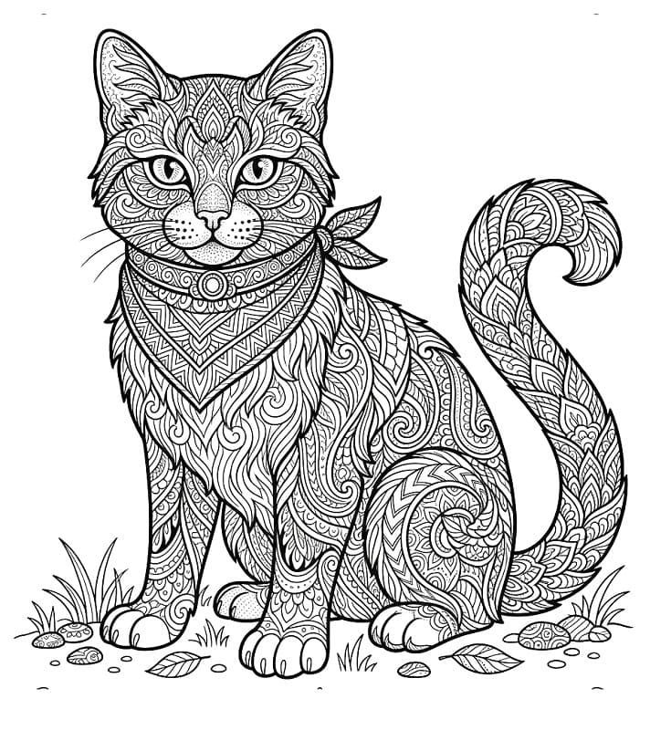 Coloriage Difficile Chat