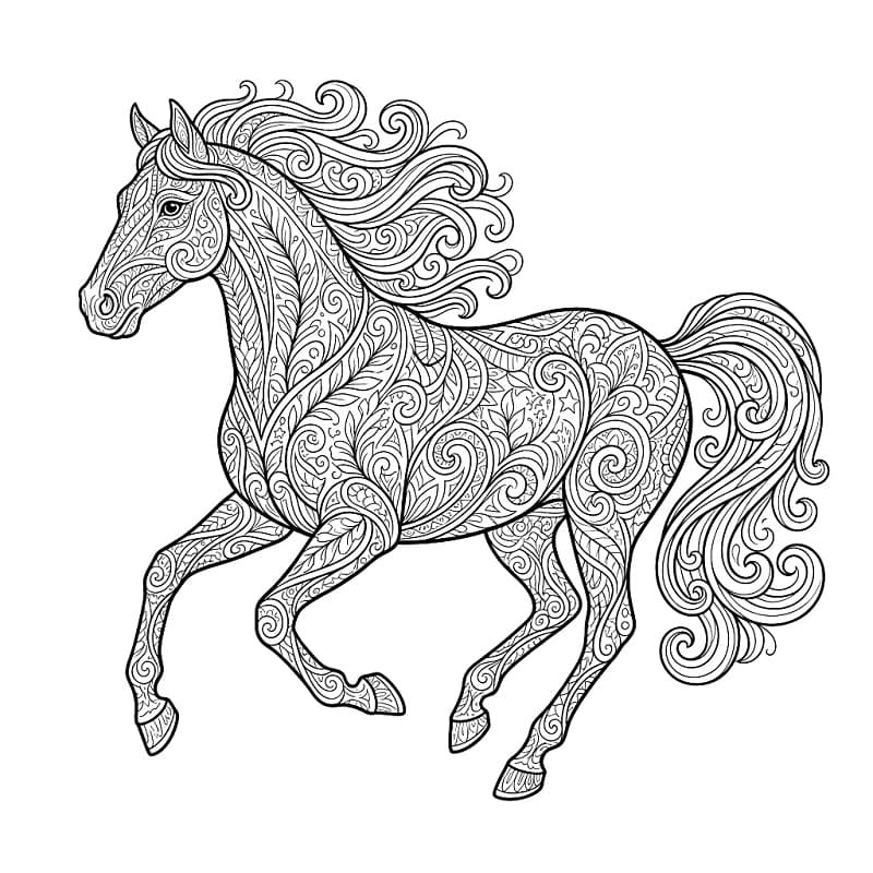 Coloriage Difficile Cheval