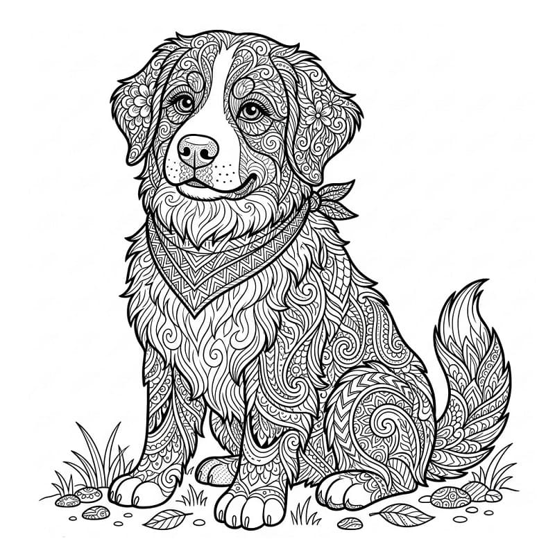 Coloriage Difficile Chien