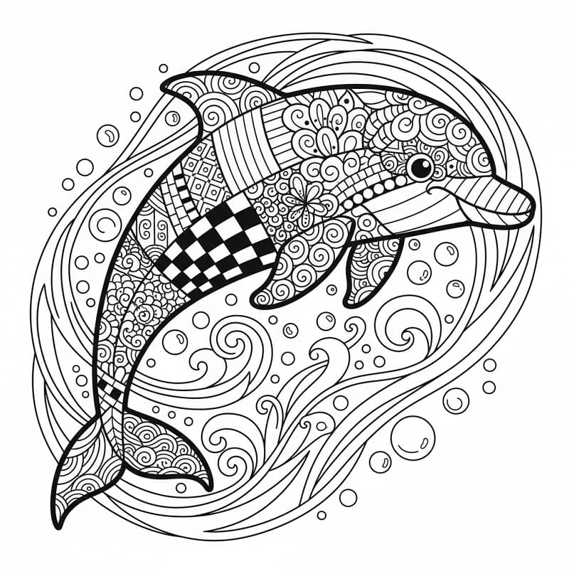 Coloriage Difficile Dauphin