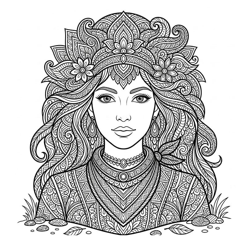 Coloriage Difficile Femme