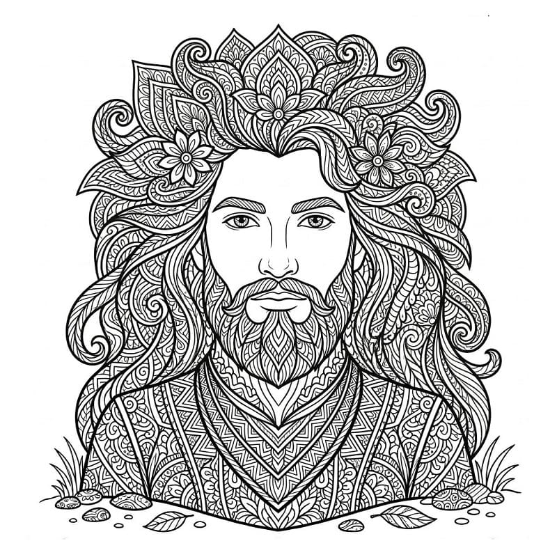 Coloriage Difficile Homme