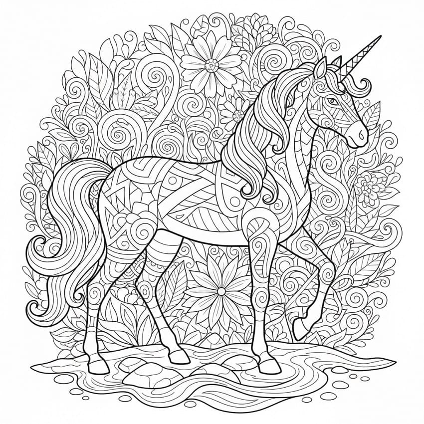 Coloriage Difficile Licorne