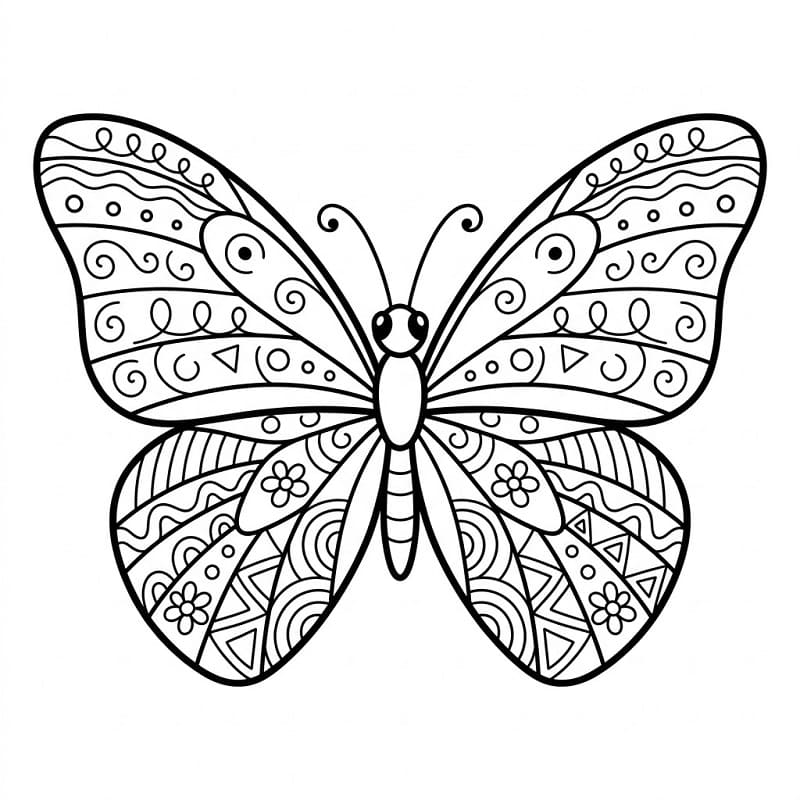 Coloriage Difficile Papillon