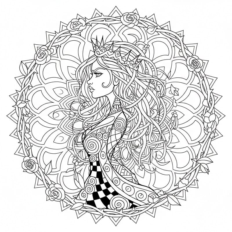 Coloriage Difficile Princesse